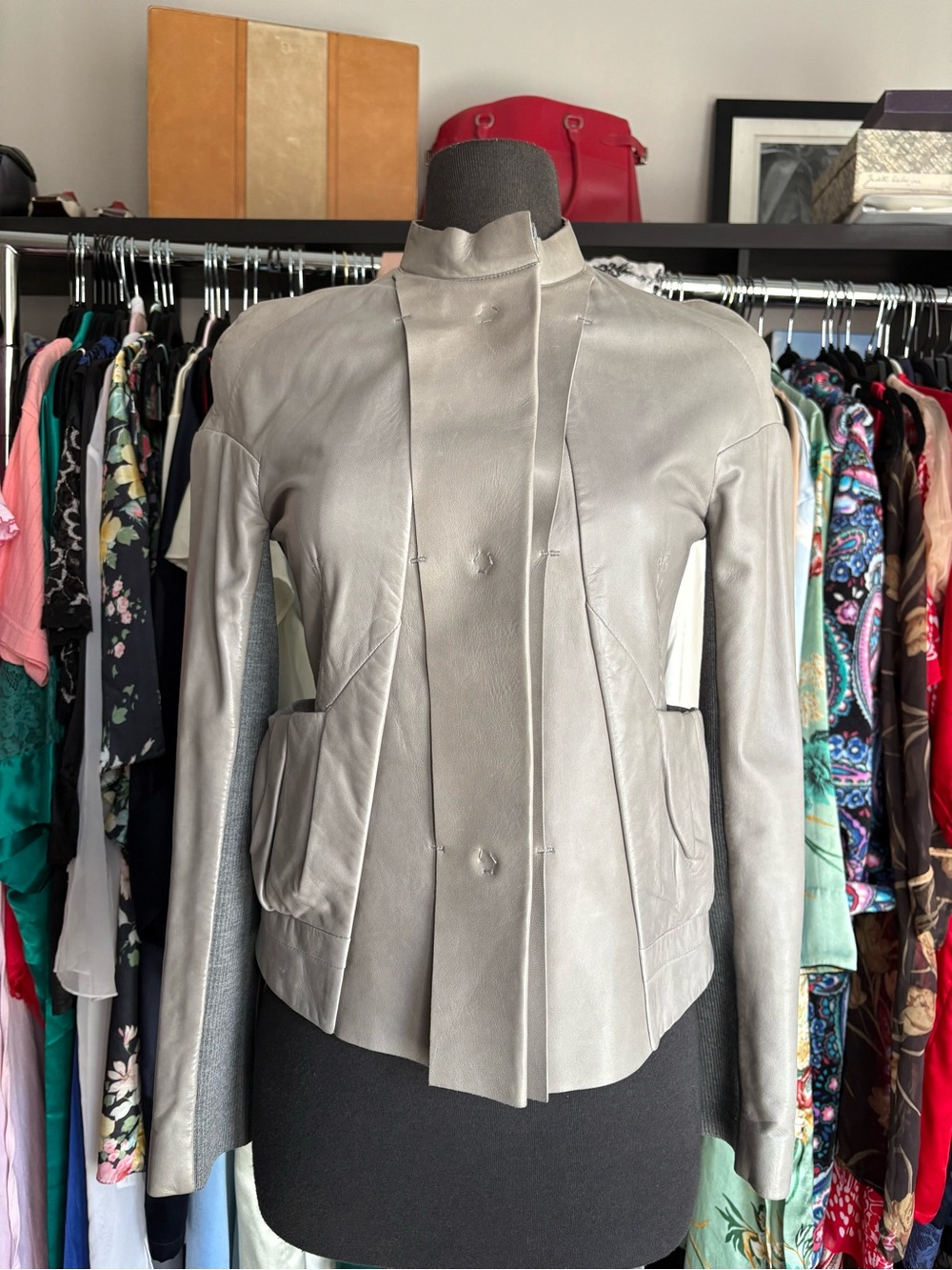 Pringle of Scotland Grey Leather Jacket